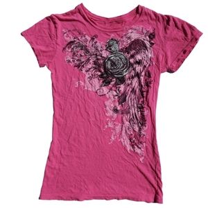 Hot pink grunge aesthetic tee